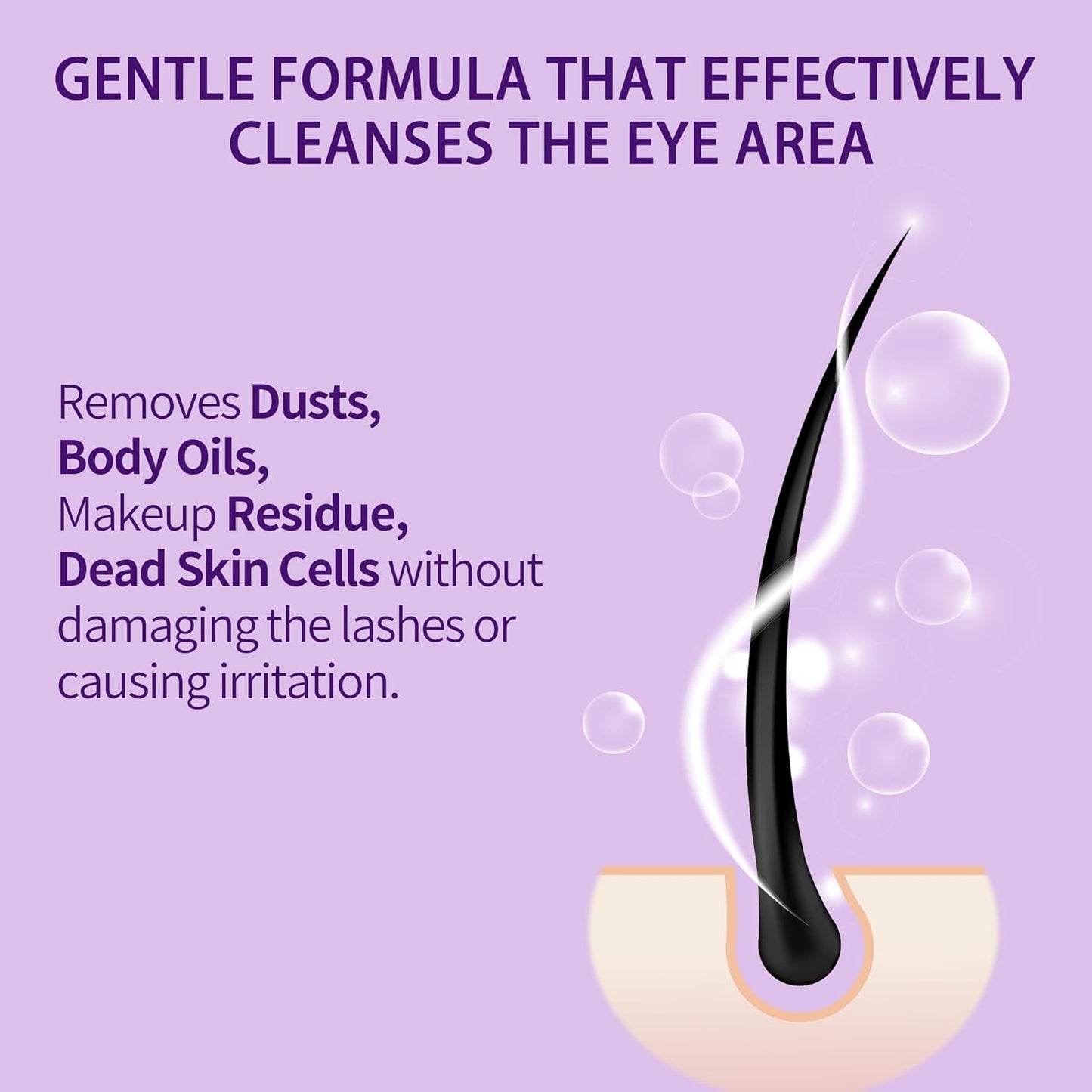Lash Shampoo Bulk, Eyelash Cleanser for Extensions 1 Liters, Safe Makeup Remover, Non-irritating or Burning Formula Eyelid Foaming Cleanser for Professional Salon and Home Use (Lavender-1L)