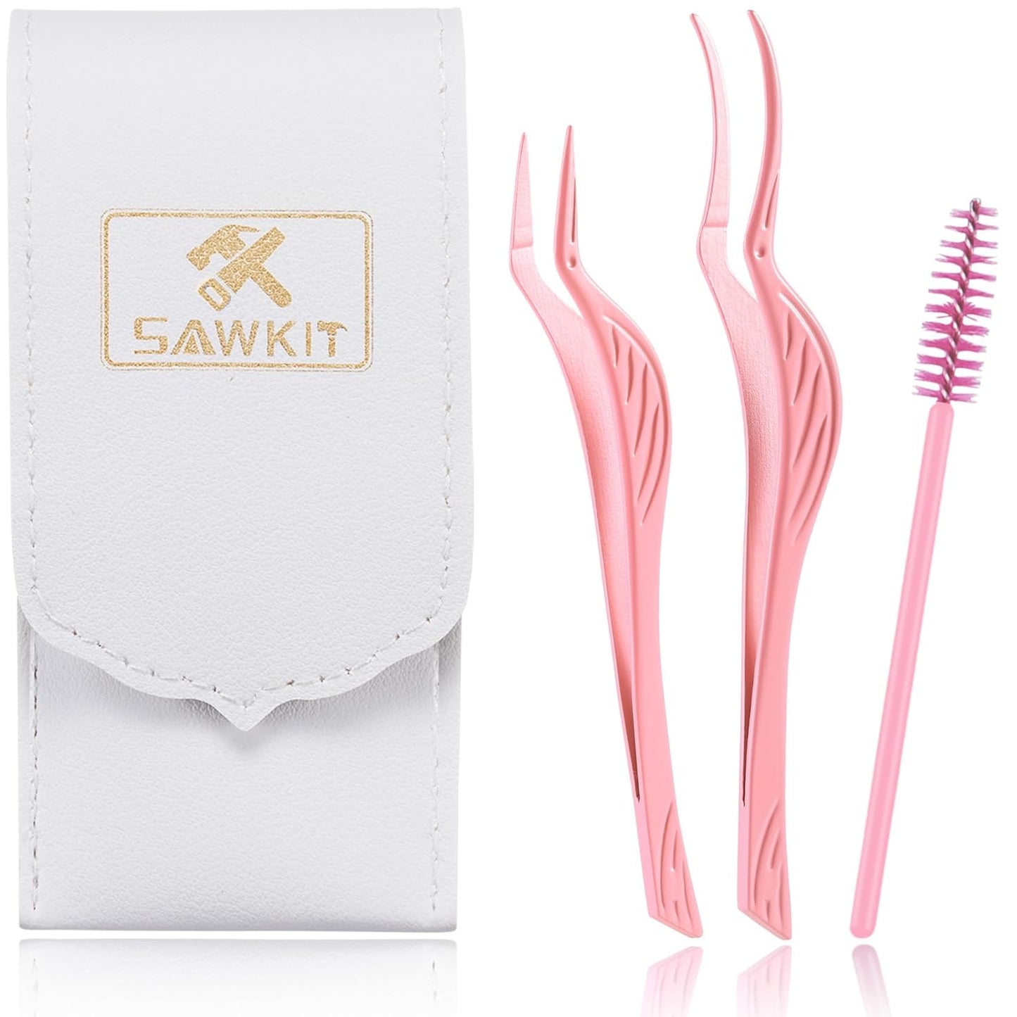 Eyelash Applicator Tool 3-pcs Lash Applicator Tool Set with Eyelash Extension Tweezers, Brush – Professional Eye Lash Applicator Tools for DIY Eyelash Extensions, Cluster Lashes