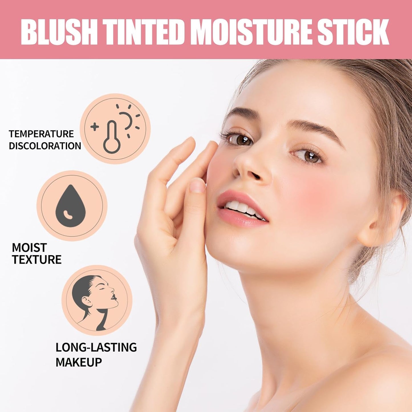 Blush Rare Beauty Liquid Blush Stick Cream Blush Natural Waterproof Long Lasting Powder Blusher,On The Go Blush Brushes For Makeup Cheeks,Suitable For All Skin Types (red)