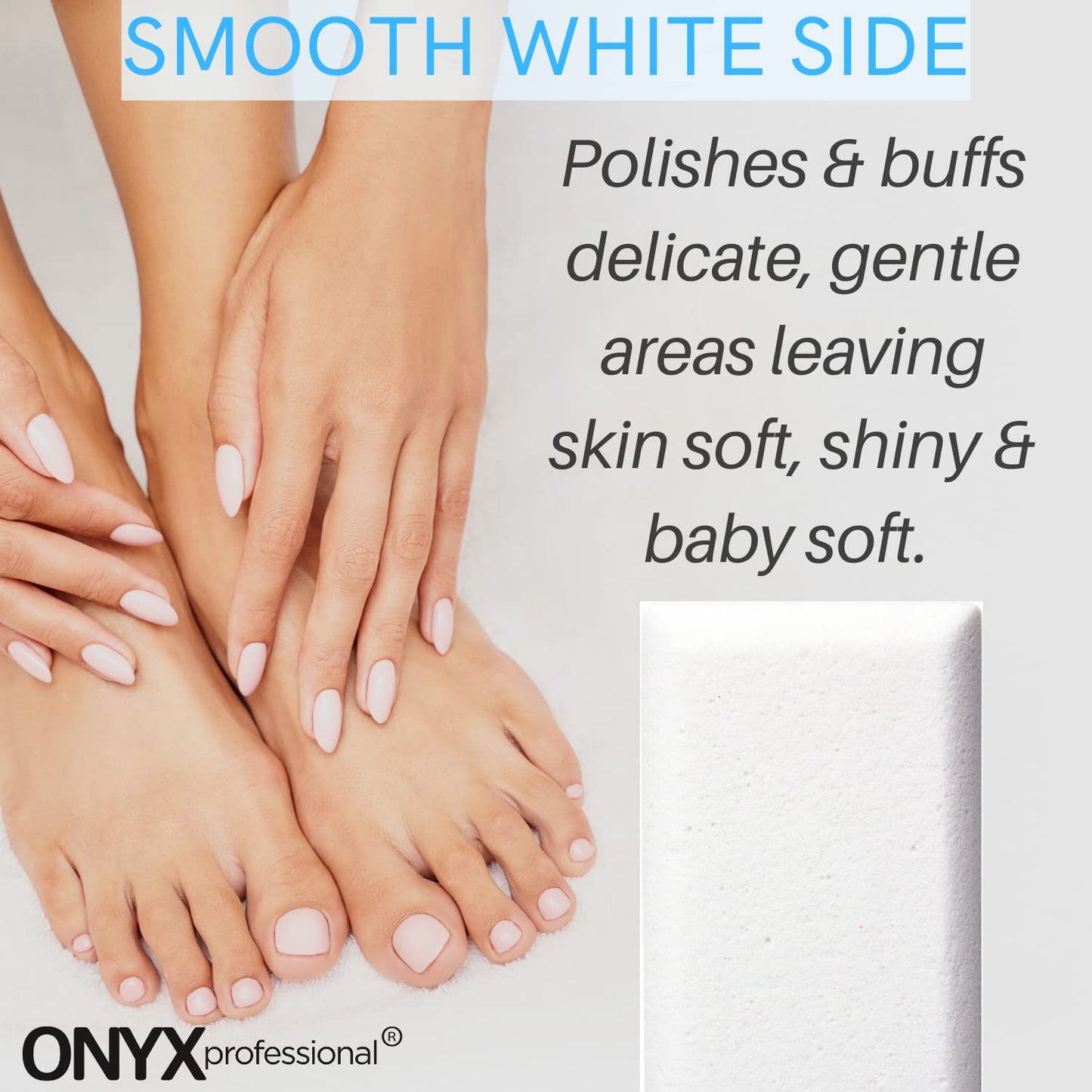 Onyx Professional 2 in 1 Pumice Stone, 100% Siliglass Callus Remover for Feet, Elbows, Knees, Dead Skin, Heels, Hands, Foot File Scrubber Exfoliator Removes Hard, Rough, Dry Skin