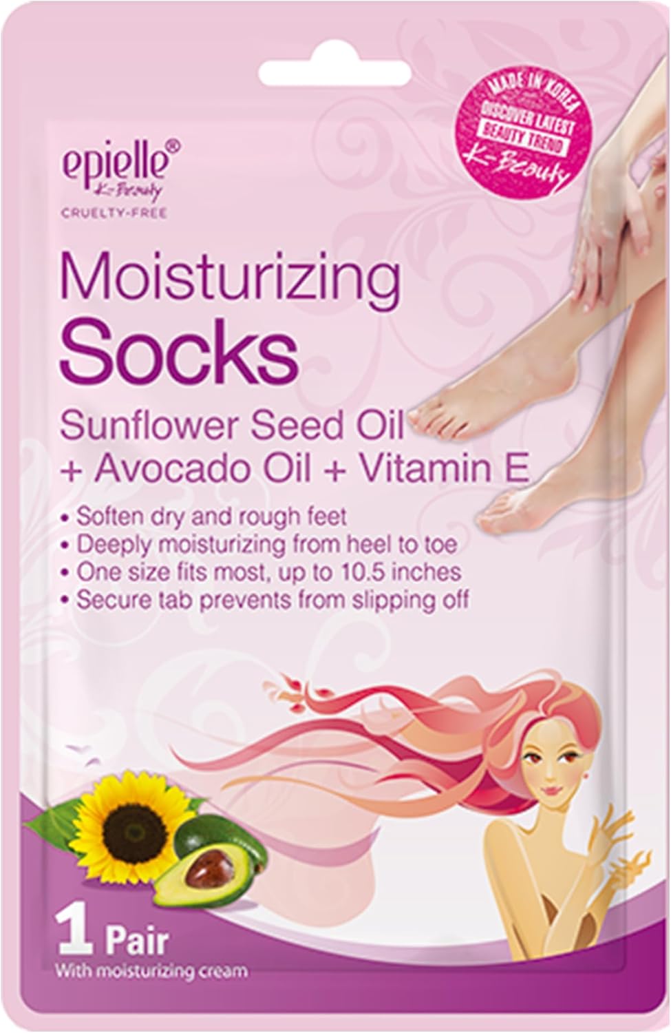 Epielle Hydrating & Moisturizing Hand & Foot Masks 12 Pairs, Relieve and Soften Dry Hands & Cracked Heels with Shea Butter & Sunflower Seed Oil, Korean Skin Care, Spa Set, Self Care Gifts for Women