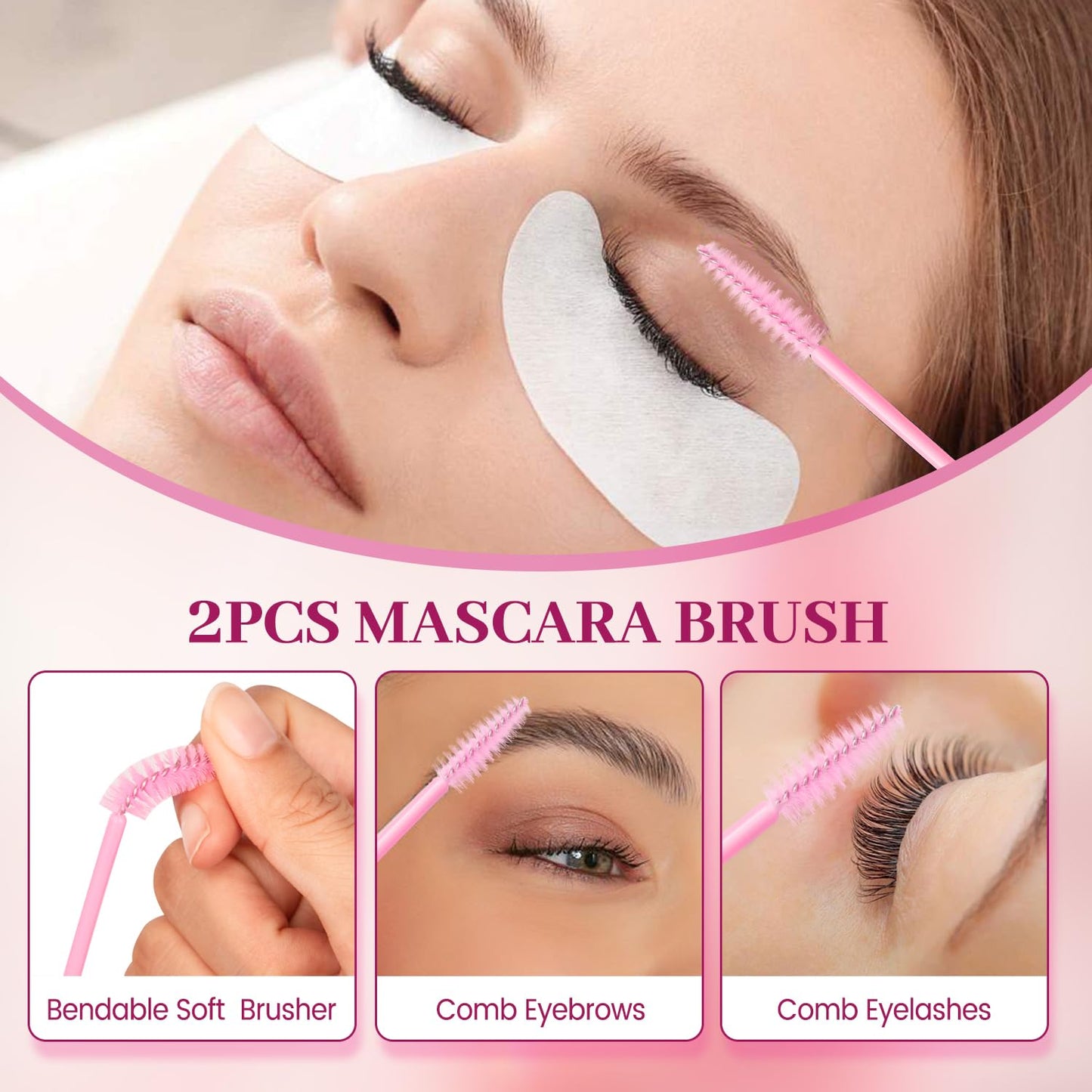 Buqikma Lash Shampoo Kit - Lash Cleaning for Eyelash Extension, 60Ml/2.11fl.Oz Eyelash with Lash Shampoo Brushes Gentle Lash Extension Cleanser for Professional Salon Use and Home Use (2 Pcs)