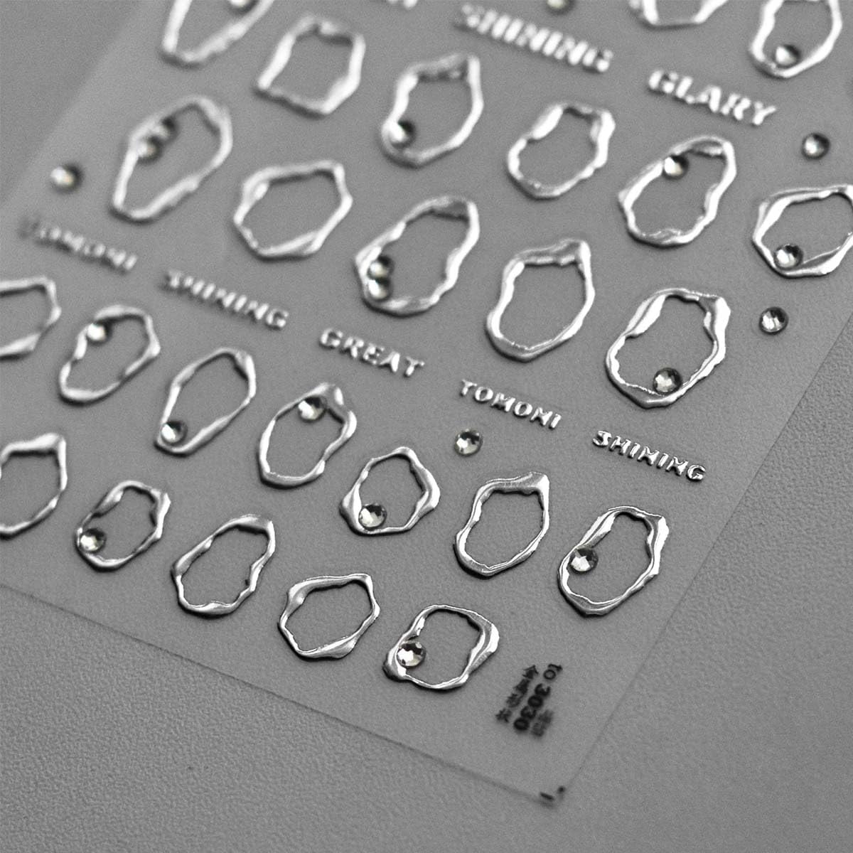 5D Embossed Sliver Nail Stickers Sliver Rhinestone Nails Sticker with Irregularity Design Nail Art Supplies Decals for Women Girls DIY Manicure Decoration 1Sheet