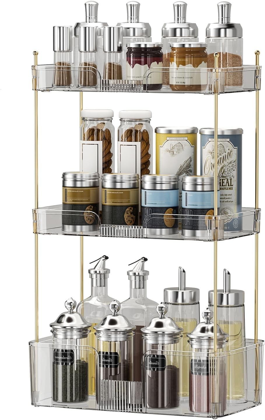 3 Tier Bathroom Countertop Organizer, Makeup Skin Care Organizer, Perfume Tray Vanity Countertop Organizer for Bathroom Countertops