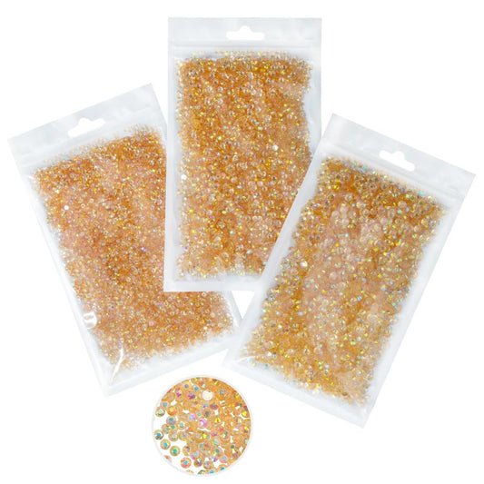 16000PCS Light Champagne AB Resin Rhinestones for Crafting 3mm 4mm 5mm Jelly Stones Bulk SS10 SS16 SS20 Diamonds Crystals Gems Charms for Nails Face Eyes Makeup Tumblers Bottles Crafts Clothes