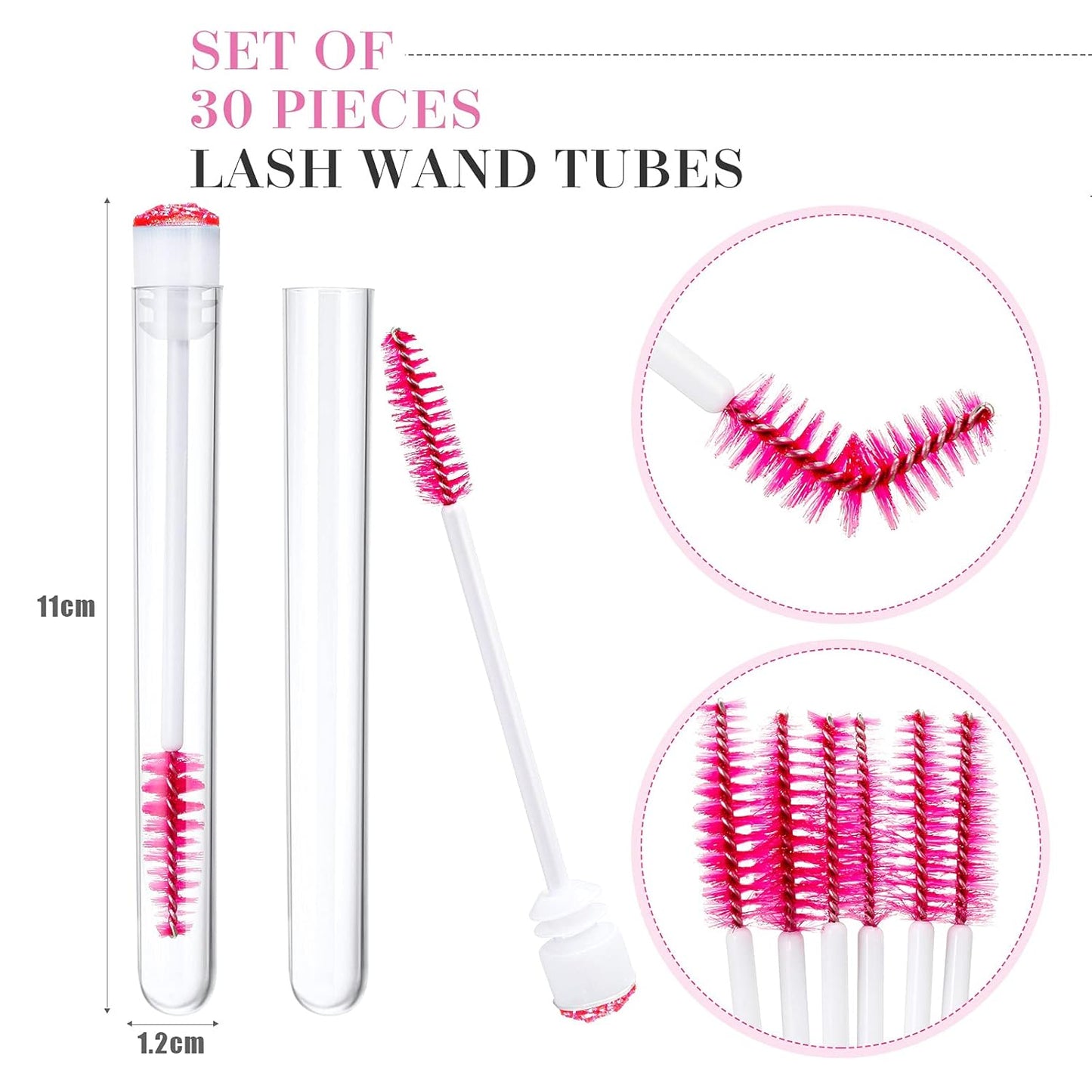 80 Pieces Disposable Mascara Brushes Tubes Set, 40 Pieces Empty Mascara Wand Tube with 40 Pieces Eyelash Brush Makeup Tool for Eyelash Extension(Pink Snowflake Style)