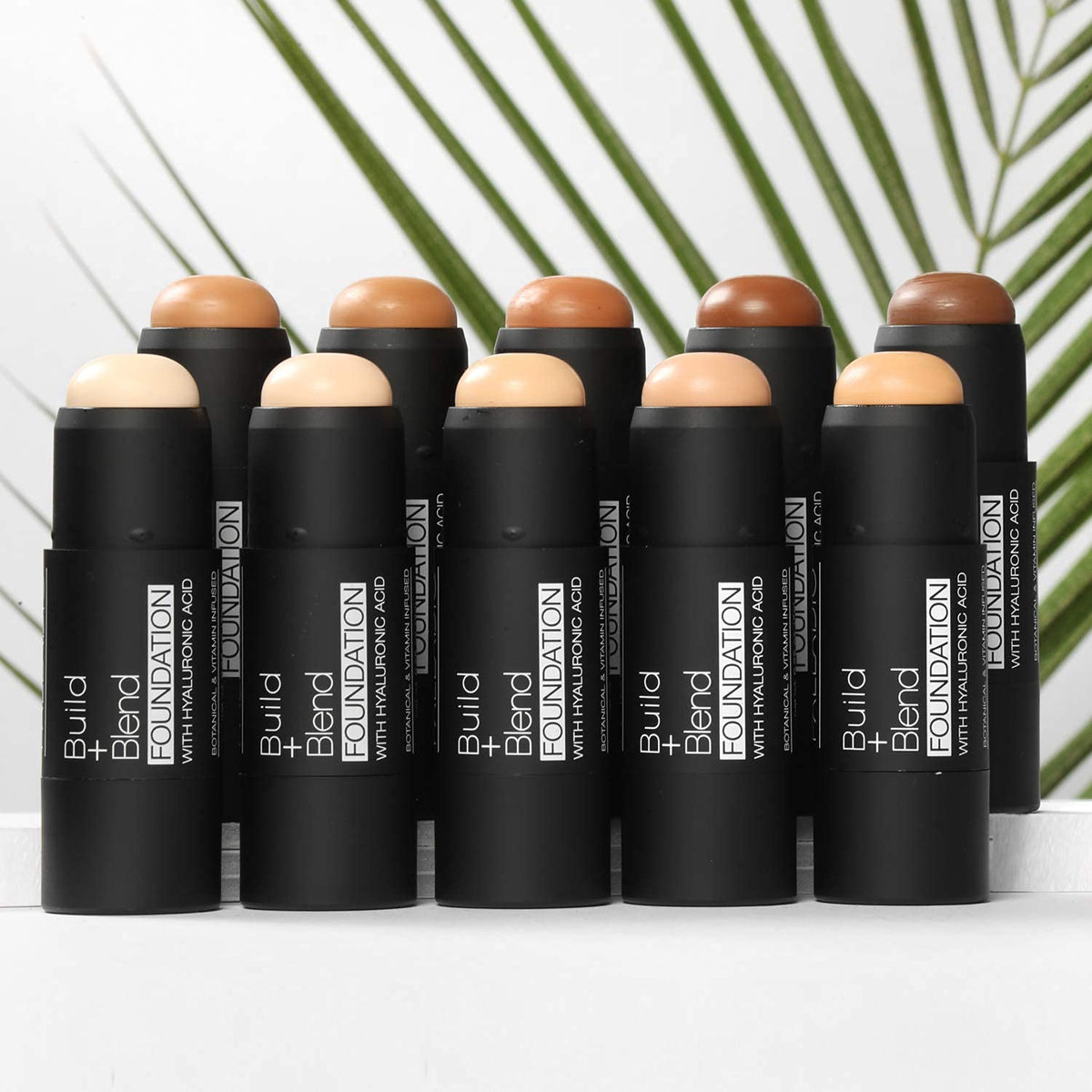 Palladio BUILD & BLEND Foundation Stick, Medium Coverage Buildable Contour Stick for Face, Ultra Blendable Creamy Formula for a Natural Shine Free Finish, Professional Makeup, 0.25 Ounce (Almond)