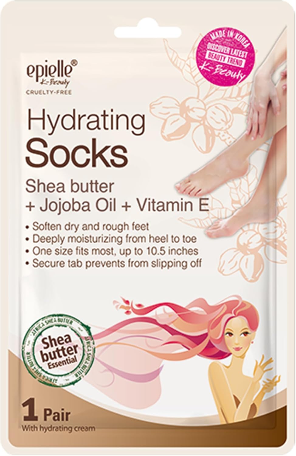 Epielle Hydrating & Moisturizing Hand & Foot Masks 12 Pairs, Relieve and Soften Dry Hands & Cracked Heels with Shea Butter & Sunflower Seed Oil, Korean Skin Care, Spa Set, Self Care Gifts for Women