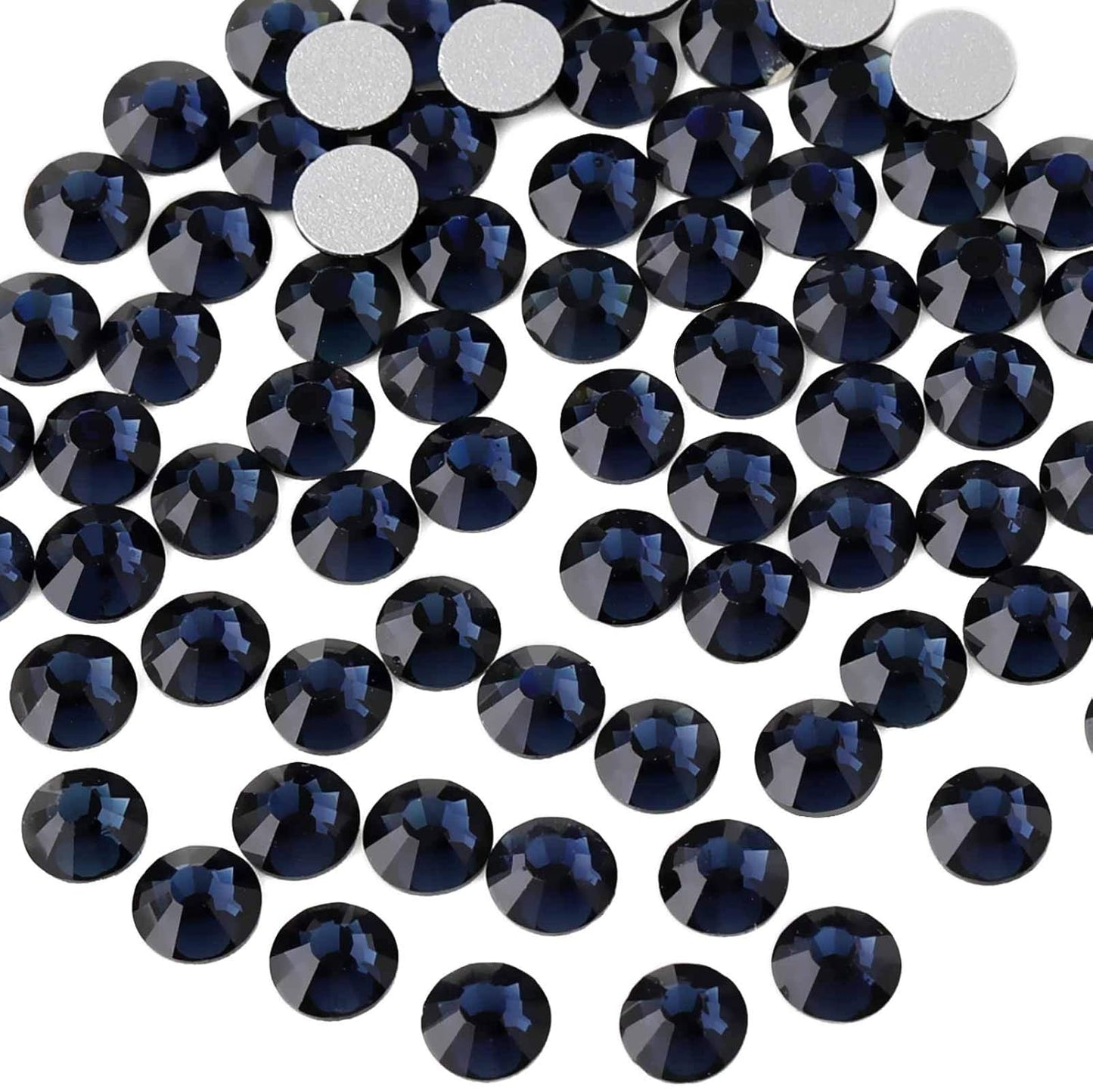 Beadsland 2880pcs Flat Back Crystal Rhinestones Round Gems for Nail Art and Craft Glue Fix,Montana,SS4,1.5-1.7mm