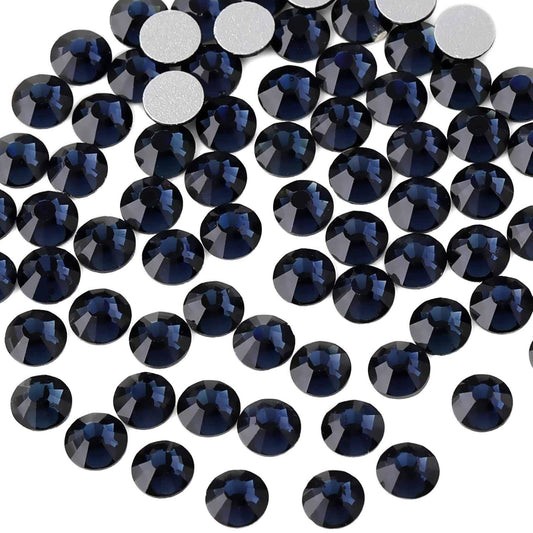 Beadsland 2880pcs Flat Back Crystal Rhinestones Round Gems for Nail Art and Craft Glue Fix,Montana,SS4,1.5-1.7mm
