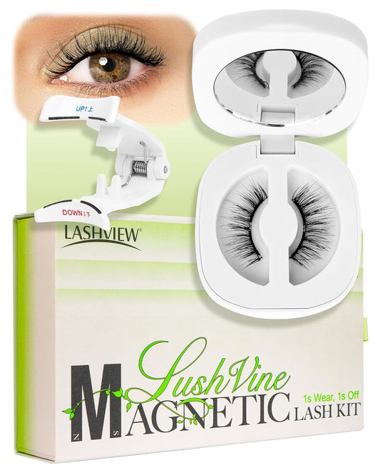 LASHVIEW Soft Magnetic Eyelashes with Applicator, Reusable Magnetic Lashes Natural Look, No Glue Needed Magnetic Lashes Windproof & Waterproof for All-Day Comfort (L01)