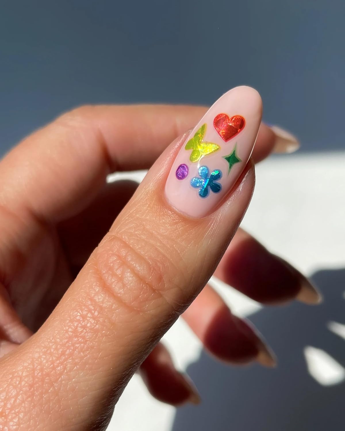 Confetti Nail Stickers - Lightweight & Easy-to-Apply Nail Art with Trendy Designs - Durable & Long-Lasting Nail Stickers for Women, Ideal for DIY Manicures & Salon-Quality Nails