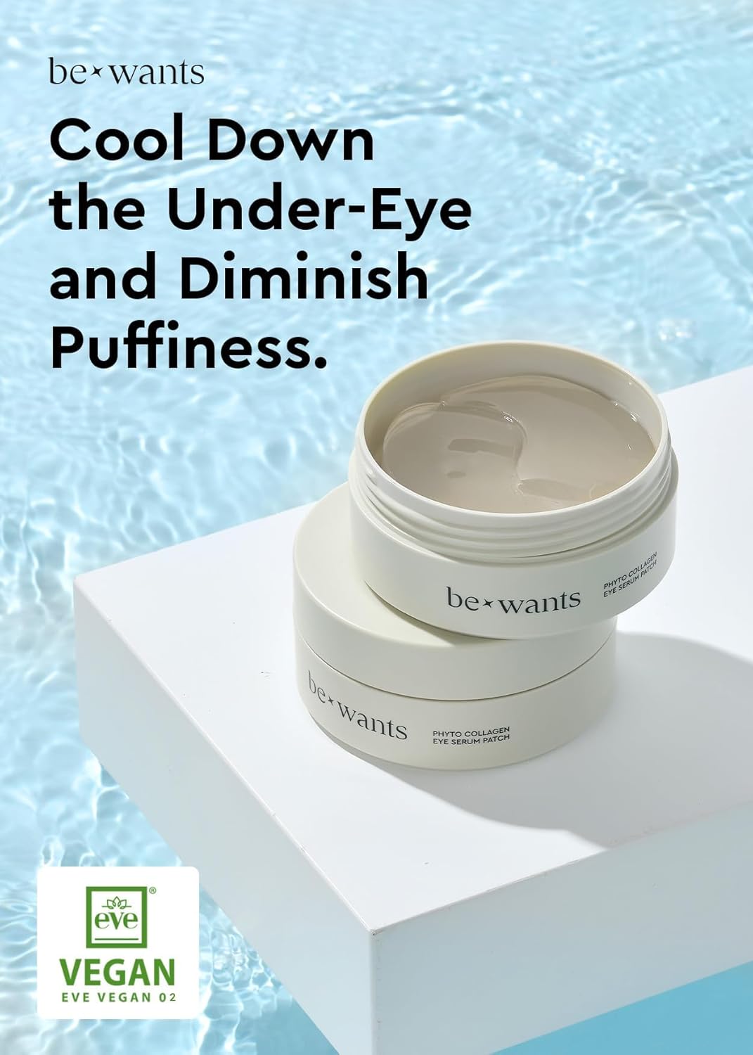 Bewants under eye patches for puffy eyes, Korean under eye mask with vegan collagen and 71.9% bamboo water, patches for dark circles and Cooling, 120 pieces