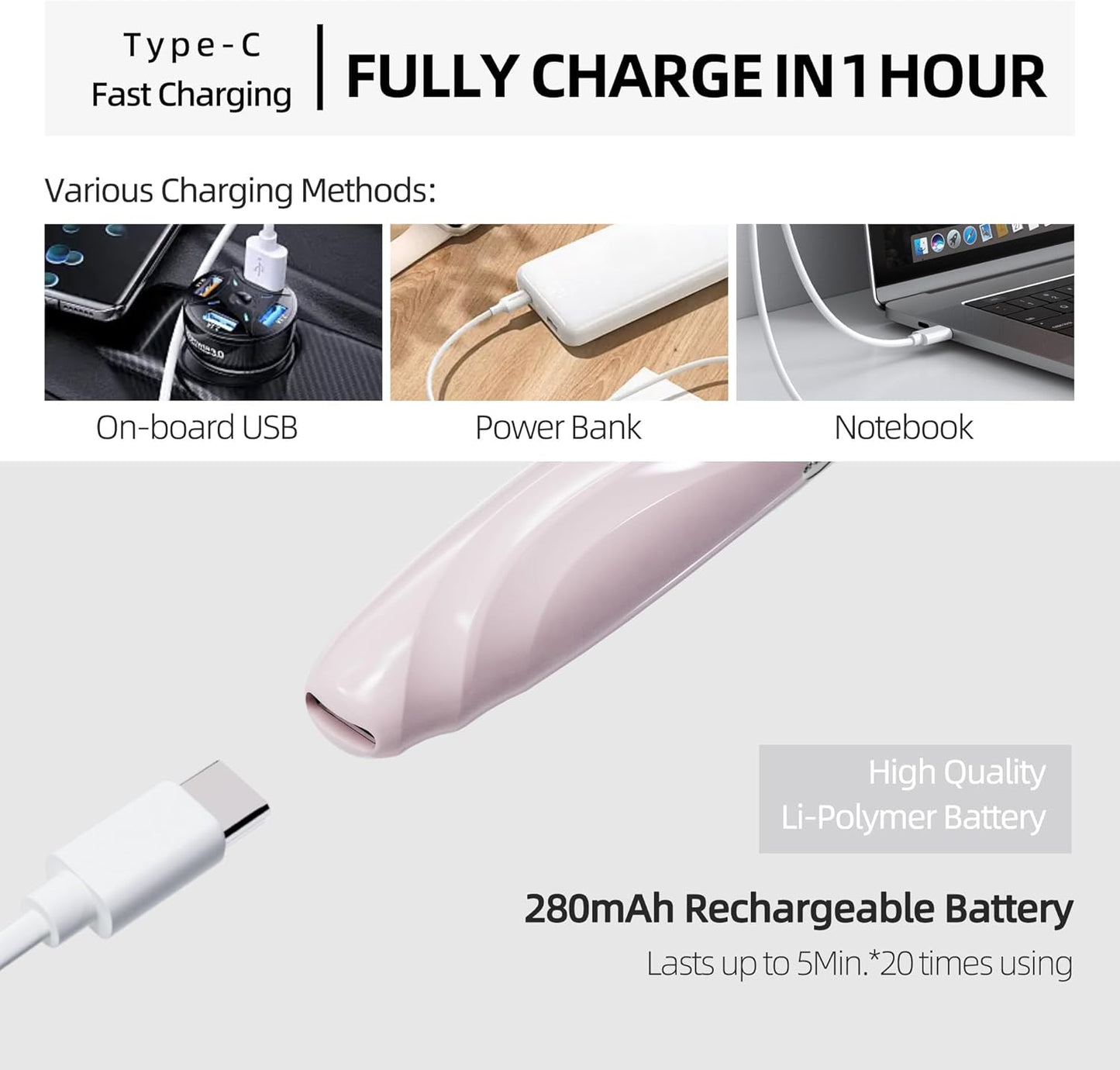 ZAPAL Heated Eyelash Curler, S600 Rechargeable Heated lash Curler, Intelligent Power Off Electric Eyelash Curler Heated Quickly 24 Hs Lasting Natural Makeup for Woman - Petal Pink/Gold