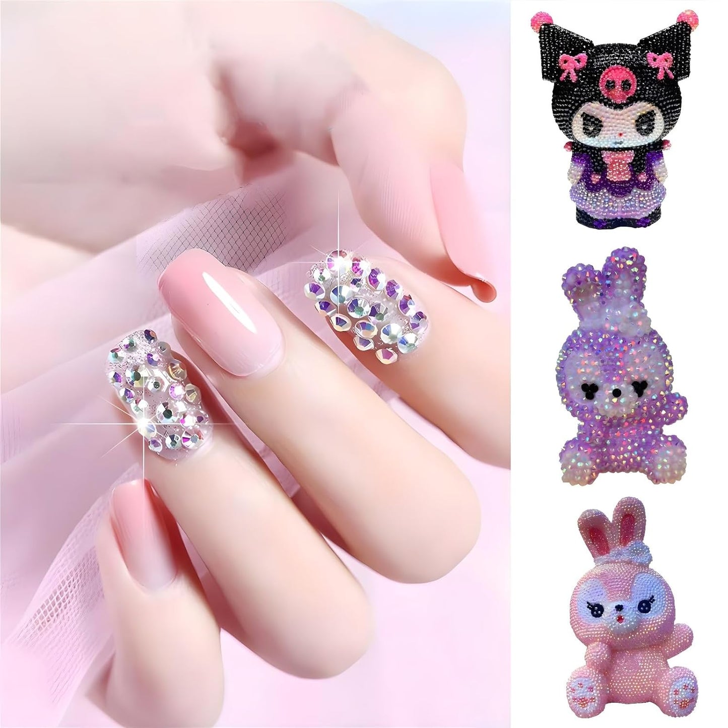 Flatback Rhinestones Round Gems for Nails Art and Crafts 2000Pcs SS16 4mm Glitter Crystals Stone DIY Bags Clothes Shoes (Light Blue)