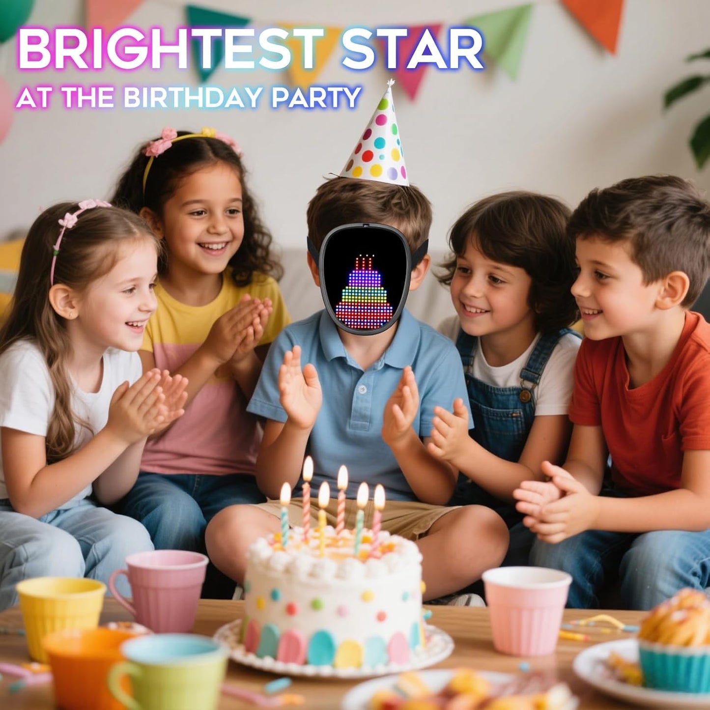 Halloween LED Mask, Light Up Masks Halloween Costume Cosplay Party Birthday Gifts for Teen Boys Girls