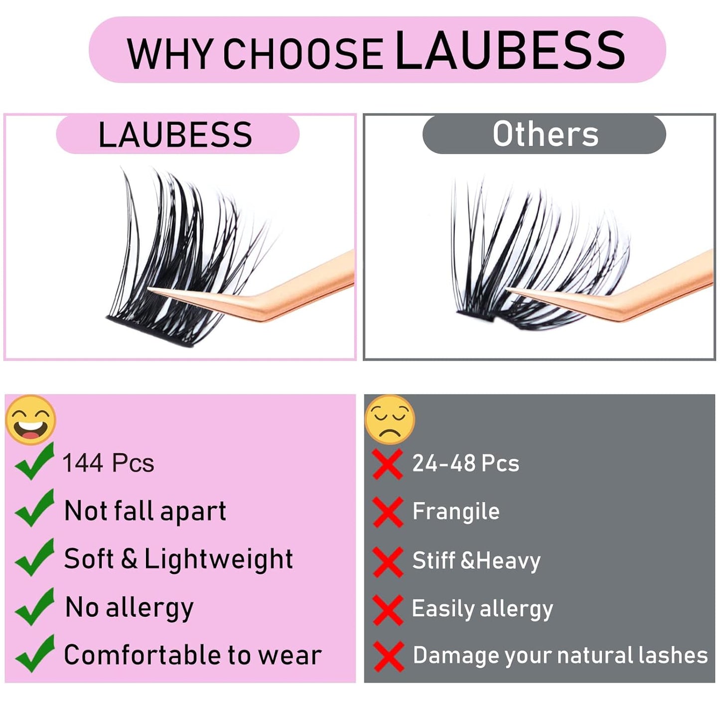 Lash Clusters Extensions D Curl Individual Lashes Mixed Tray DIY Eyelash Extension Supplies Faux Mink Cluster Lashes Natural Look Fluffy (01-0.07D-9-16mm)
