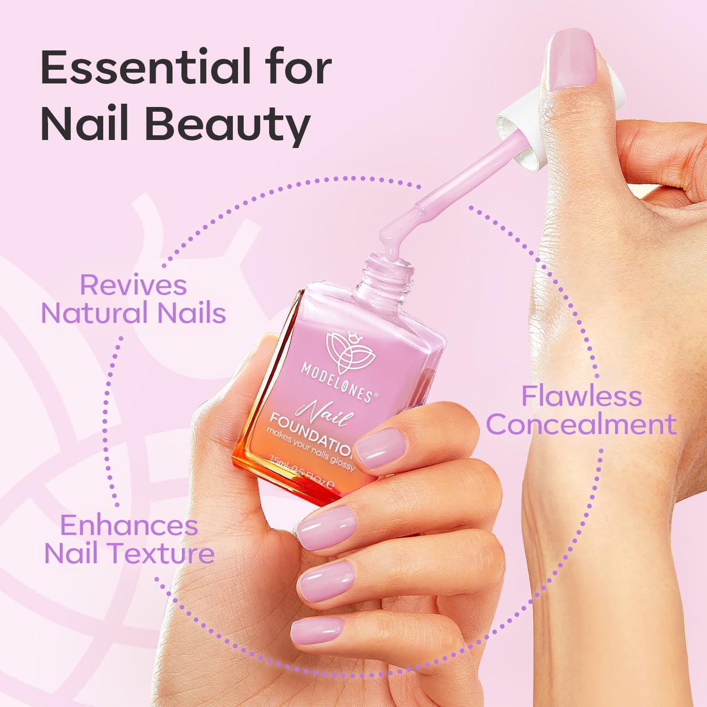 modelones Nail Strengthener Jelly Purple Nail Repair for Damaged Nails Strengthening Polish 15ml Nail Growth and Strengthener Natural Concealer Foundation Nail Care Gifts for Women