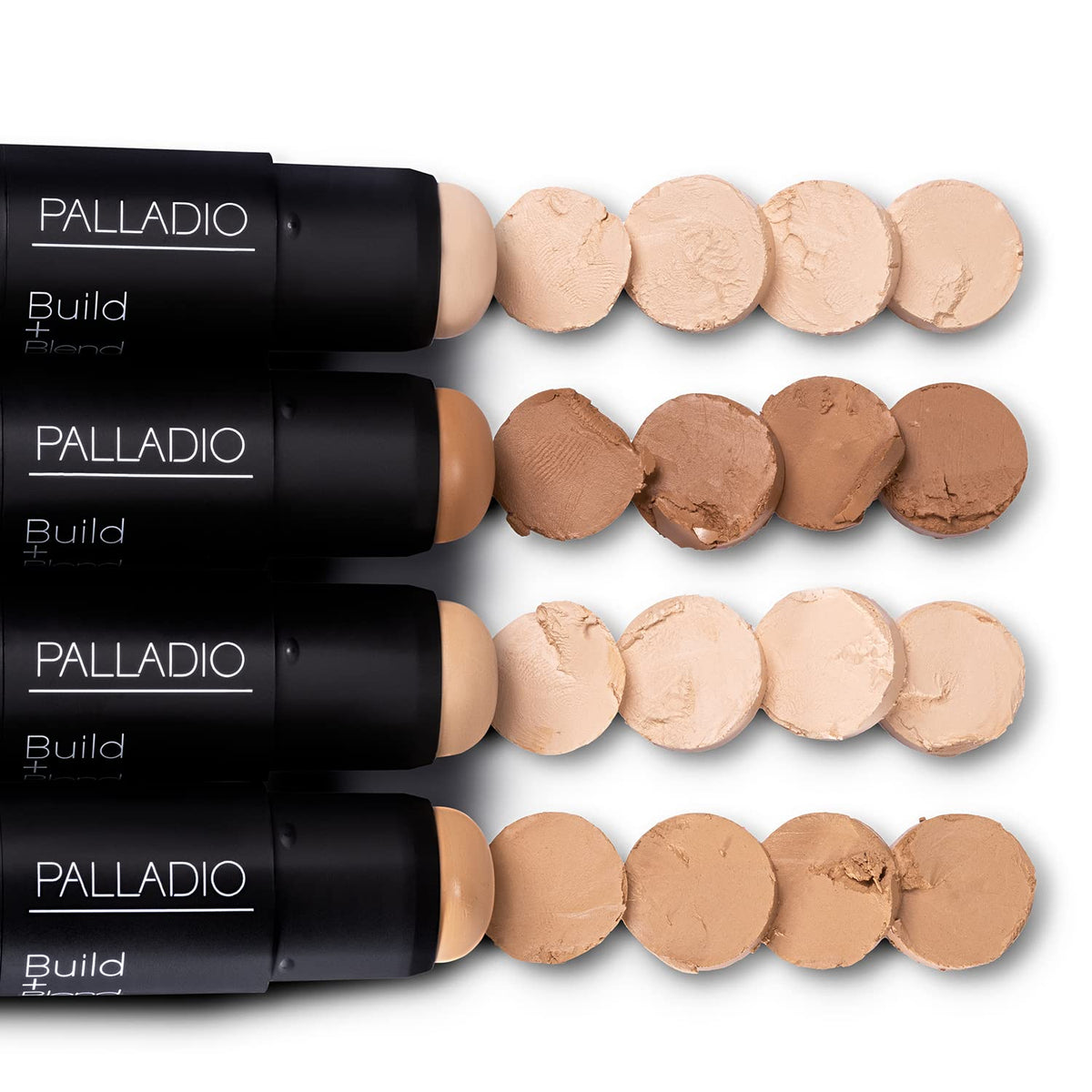 Palladio BUILD & BLEND Foundation Stick, Medium Coverage Buildable Contour Stick for Face, Ultra Blendable Creamy Formula for a Natural Shine Free Finish, (Warm Caramel)