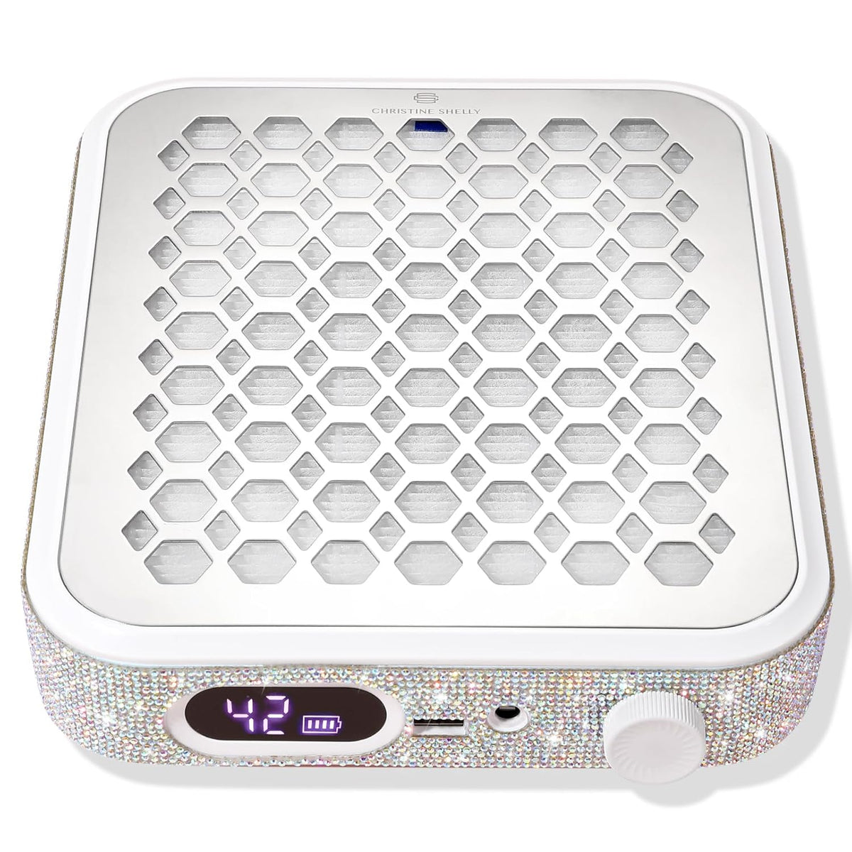 Nail Dust Collector, Rechargeable Dust Collector Nail Tech, Powerful Vacuum Fan Vent Dust Collector Extractor Dust Suction Machine for Acrylic Nails Polishing, Nail Salon&Home, White