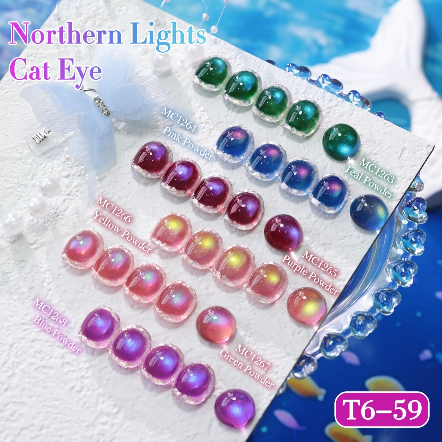 Double Rhythm Jelly Glass Cat Eye Gel Polish with Magnet 15ML Holographic Glitter Shimmer Translucent Sheer Color Magnetic Nail Polish Salon DIY at Home (Dark Navy-MC1268)