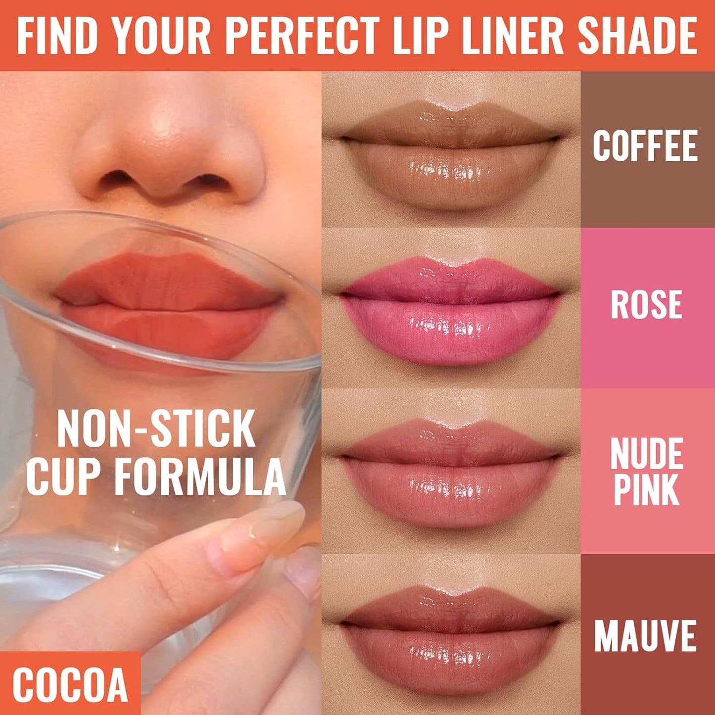 2pcs Lip Stain Peel Off - Lip Liner Stain Long Lasting Waterproof,2-in-1 Lip Liner with Tweezer Nude Matte,Non-Stick Cup,Highly Pigmented，Natural Finish,Stay On All Day,Perfect for Gift (Mauve+Rose)