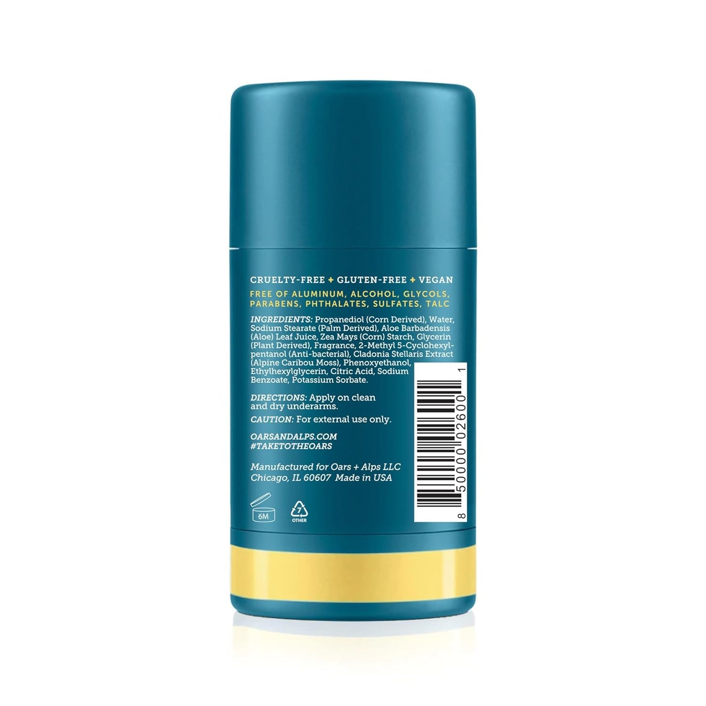 Oars + Alps Aluminum Free Deodorant for Men and Women, Dermatologist Tested and Made with Clean Ingredients, Travel Size, California Coast, 2 Pack, 2.6 Oz Each