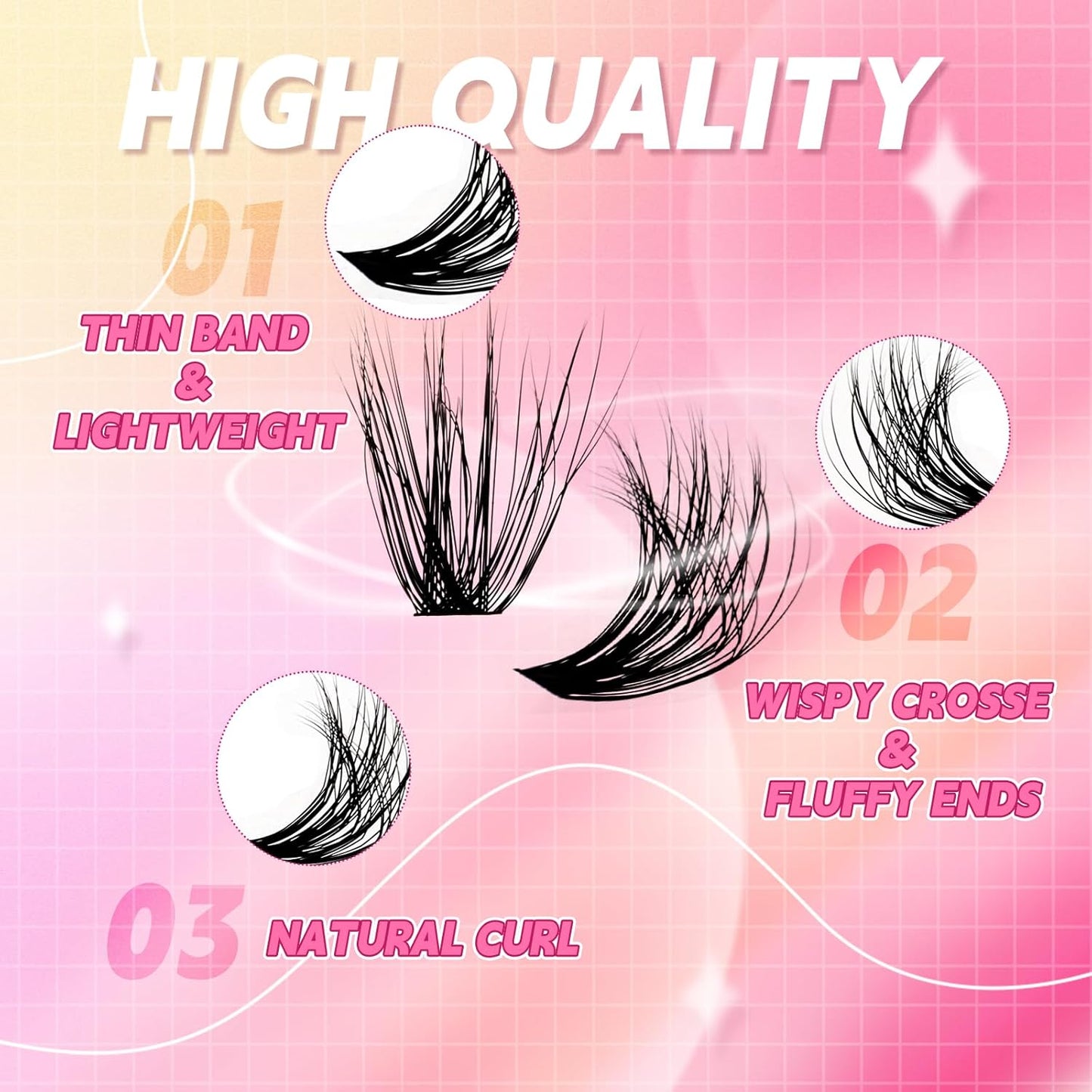 Lash Clusters 280pcs 50D 10-18mm Cluster Lashes Mixed Tray 3D Effect Volume Individual Lashes Cluster Eyelash Extensions Fluffy Soft D Curl DIY Lash Extension Kit at Home (50D-0.07-D,10-18mm)