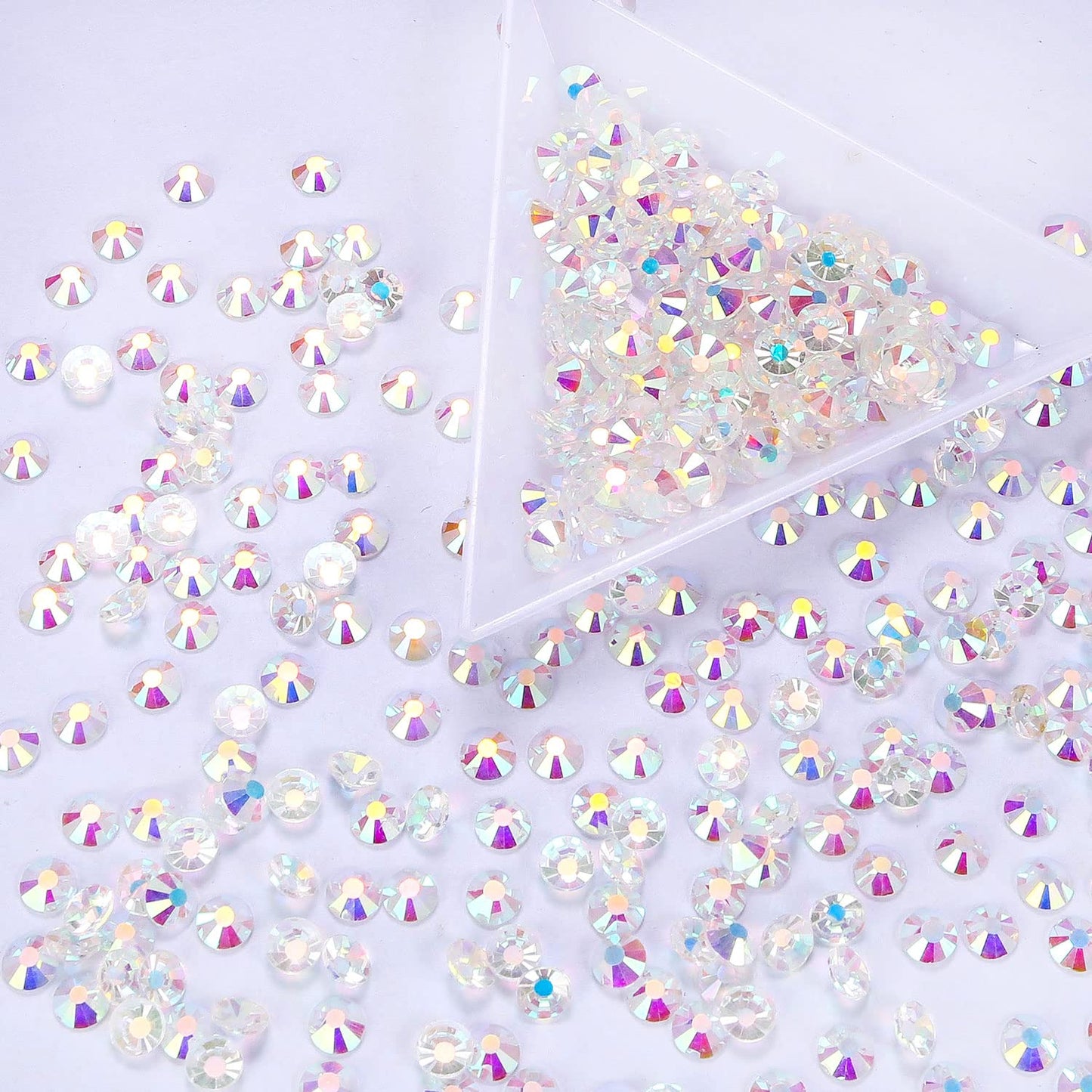 288Pcs Transparent AB Crystal Rhinestones,Glass Flatback Rhinestones Gemstones for Nail Face Makeup Art Crafts Clothes Decoration -(SS30,6.5mm,Transparent AB)