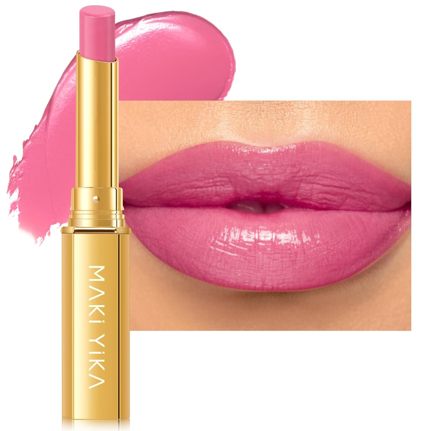 MAKI YIKA Pink Lipstick for Women Moisture Hydrate Lipsticks Glossy Light Pink Lipsticks Sheer Finish Lightweight Tinted Lip Balm (Z07 Lip Soul)