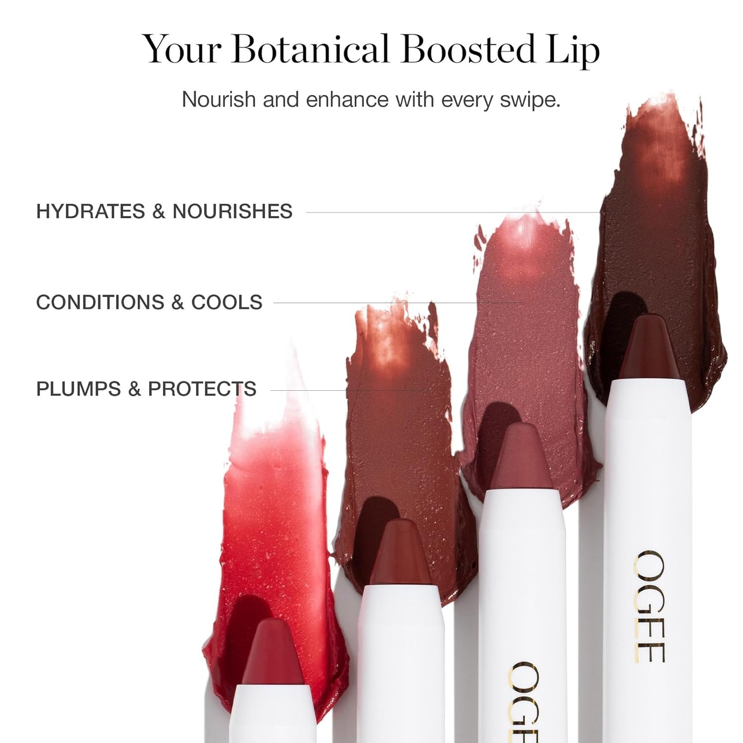 Ogee Tinted Sculpted Lip Oil - Lip Stain Made with 100% Organic Coconut Oil, Jojoba Oil, and Vitamin E - Best as Lip Balm, Lip Color or Lip Treatment - DAHLIA