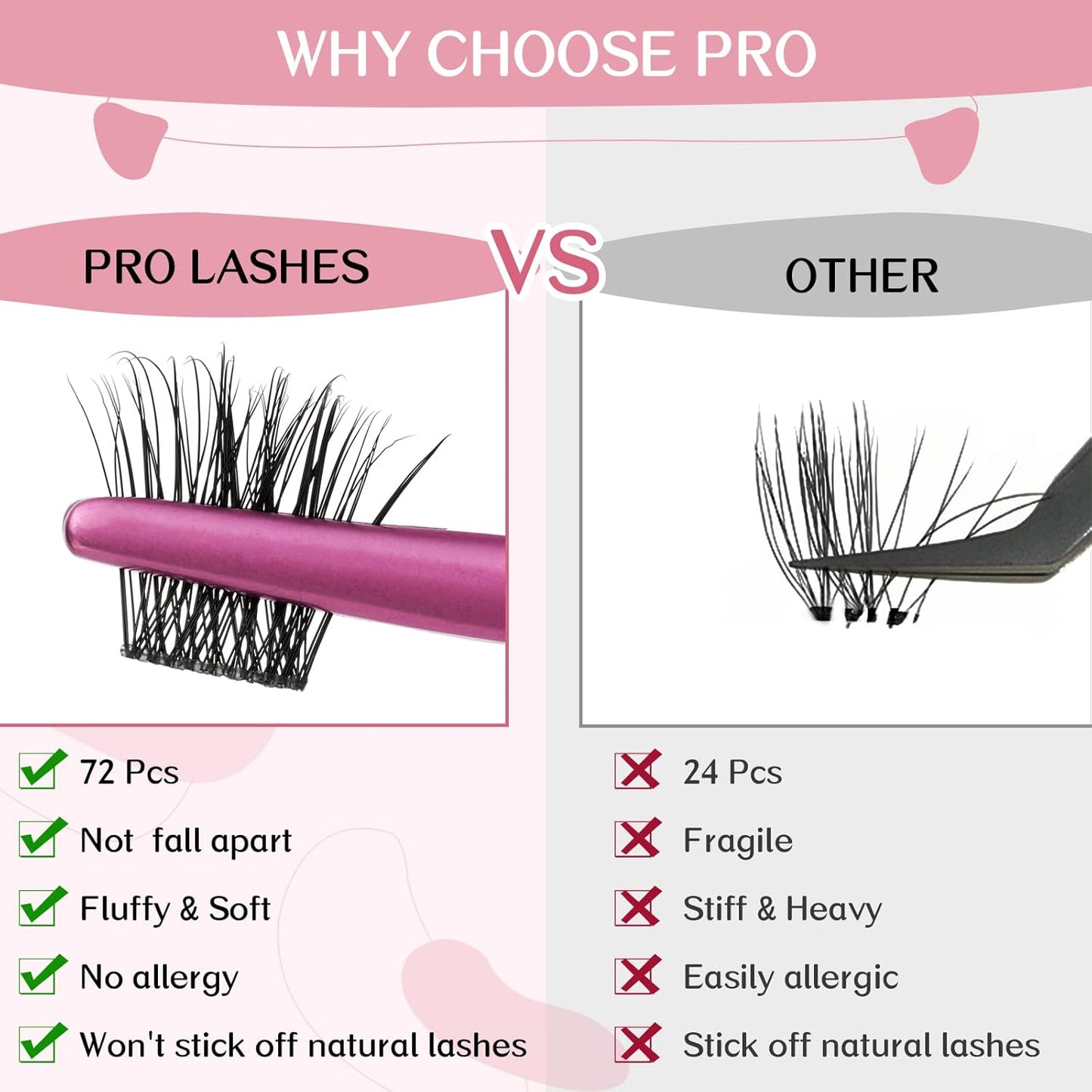 Lash Clusters, 72 Pcs Colored Individual Cluster Lashes DIY Lash Extension 18mm Eyelash Clusters Volume Wispy Lashes Super Thin Band Reusable Soft & Comfortable(Natural-D-18mm)