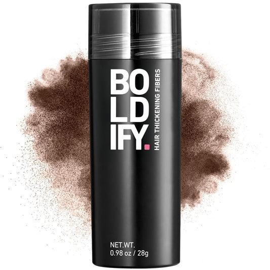 BOLDIFY Hair Fibers (28g) - Fill In Thinning and Fine Hair for an Instantly Fuller, Thicker Look - 14 Shades for Women & Men - Medium Brown