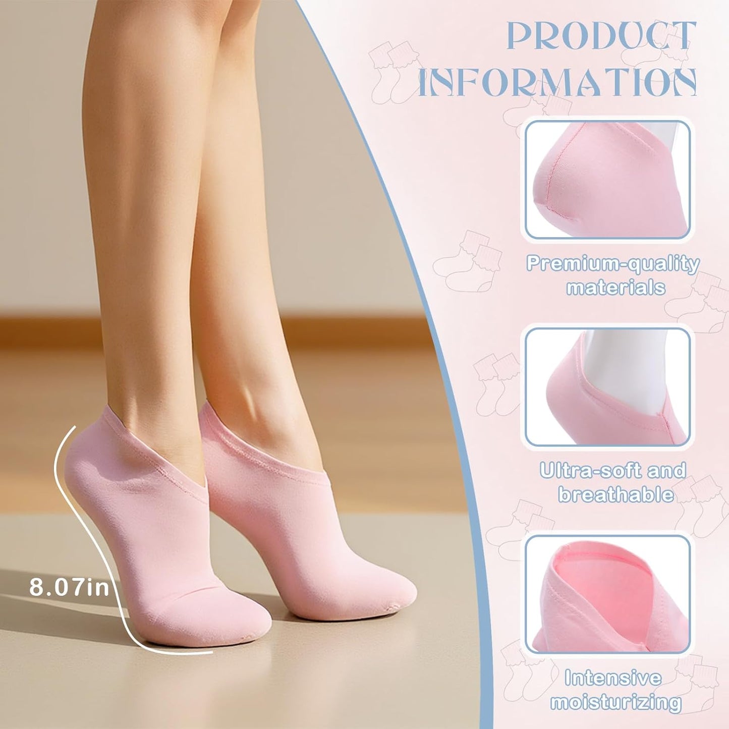 12 Pairs Moisturizing Socks Overnight for Dry Feet Cotton Spa Lotion Cotton Moisture Enhancing Cosmetic Moisturizing Socks for Women Men Foot Care Dry Cracked Feet (Bright,Mix Color)