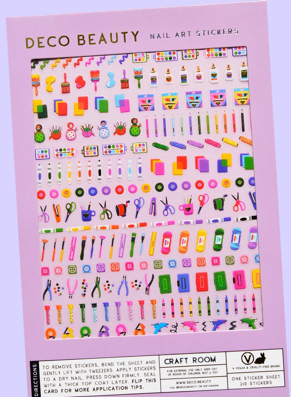 Craft Room Nail Stickers - Lightweight & Easy-to-Apply Nail Art with Trendy Designs - Durable & Long-Lasting Nail Stickers for Women, Ideal for DIY Manicures & Salon-Quality Nails
