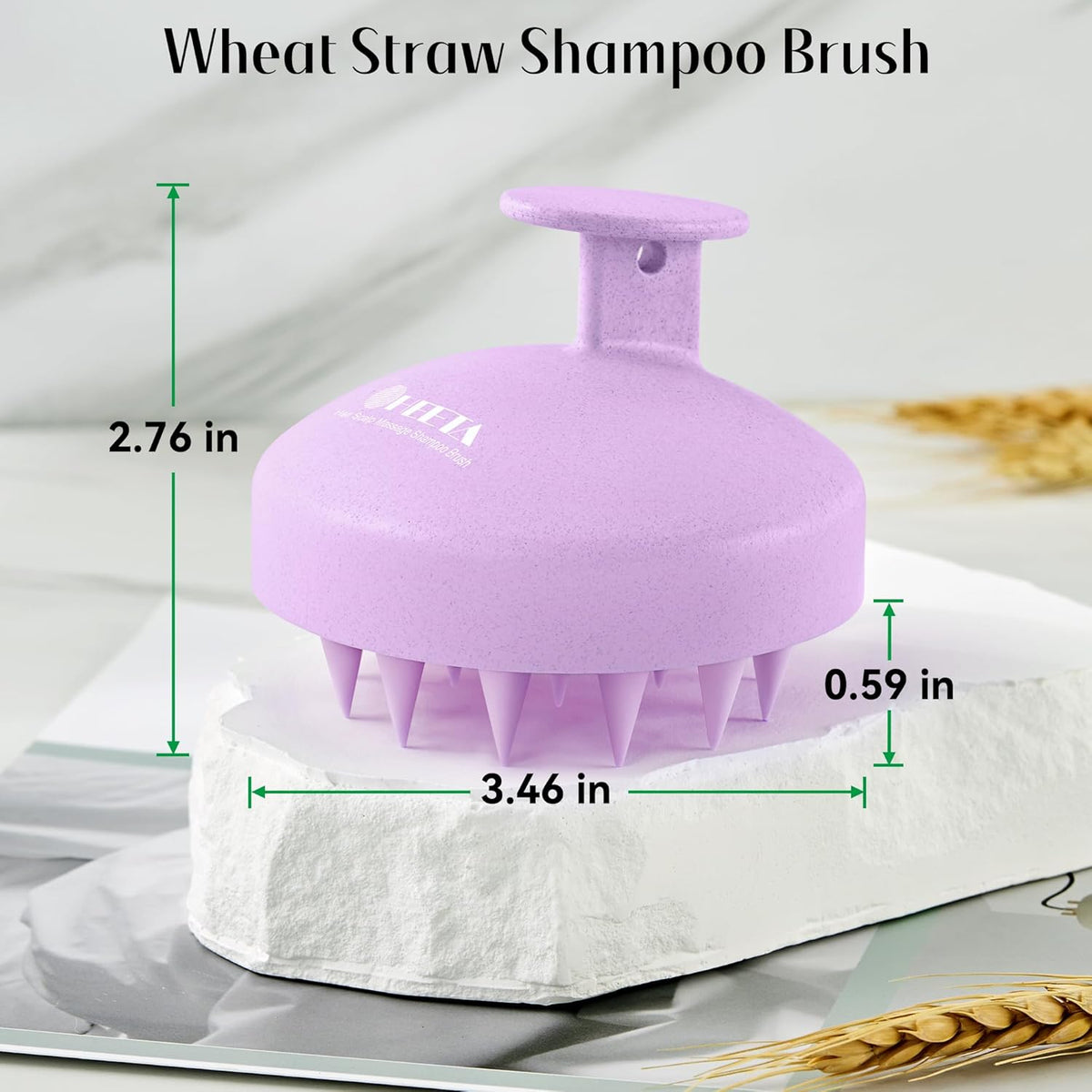 HEETA Scalp Scrubber Shampoo Brush, Scalp Massager Tool for Hair Growth, Soft Silicone Bristles for Dandruff Removal Wet Dry Use Women Men Kids Pet, Fit All Hair Types Care, Purple