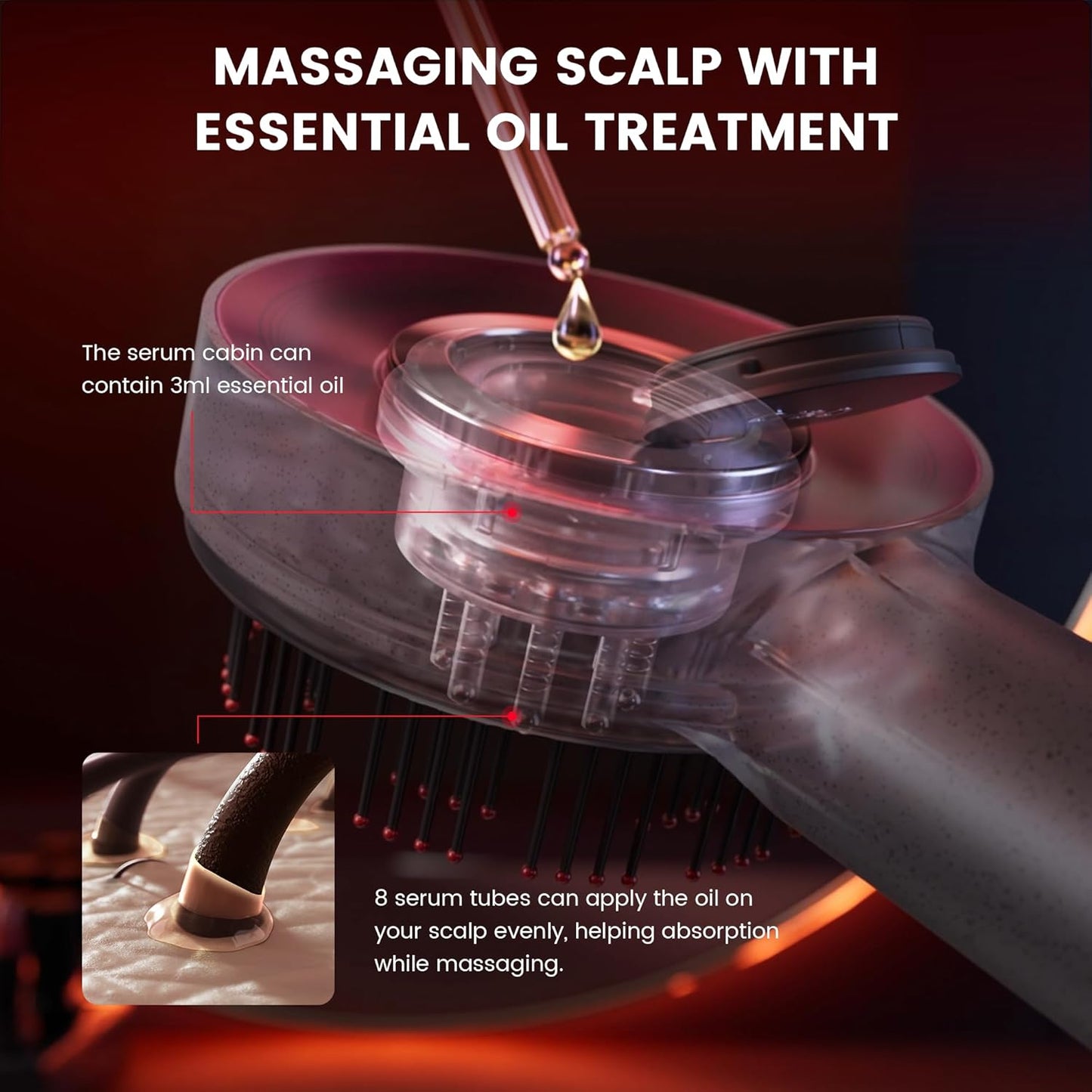 Breo Scalp3 Scalp Massaging Brush, Shiatsu Hair & Scalp Massager with IPX7 Waterproof, Cordless & Portable, Electric for Head, Home Relaxation