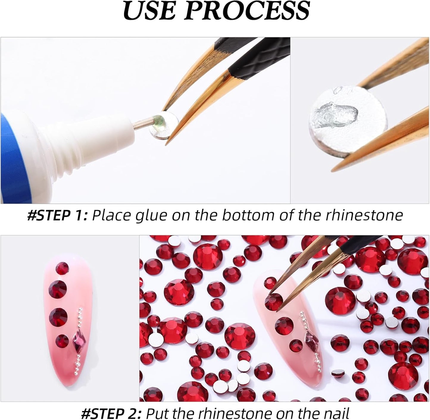Siam Flatback Rhinestones, Glass Rhinestones for Nail Art and Craft, Glue Fix, Loose Crystal Gemstones(Siam, SS30, 576pcs, 6.4-6.6mm)