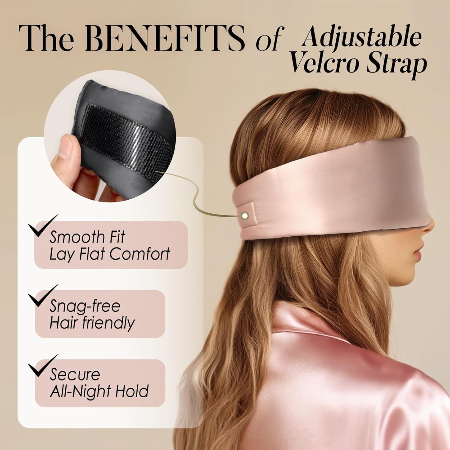 LULUSILK Reversible Mulberry Silk Sleep Mask for Women and Men, Adjustable Real Silk Eye Mask for Sleeping, Lotus Pink and Black, Pack of 1