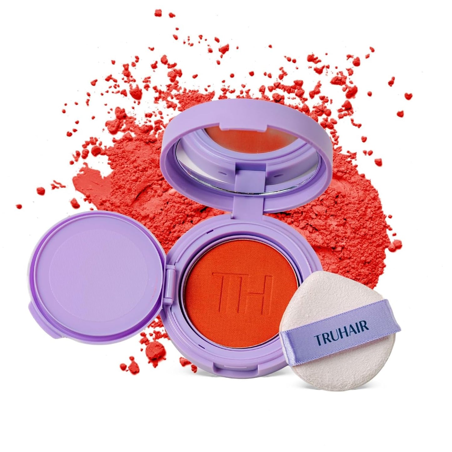 TRUHAIR Root & Scalp Cover Up Pressed Powder Compact, Waterproof Hair Coverage for Gray Roots and Thinning Areas, 0.35 Oz (Red)