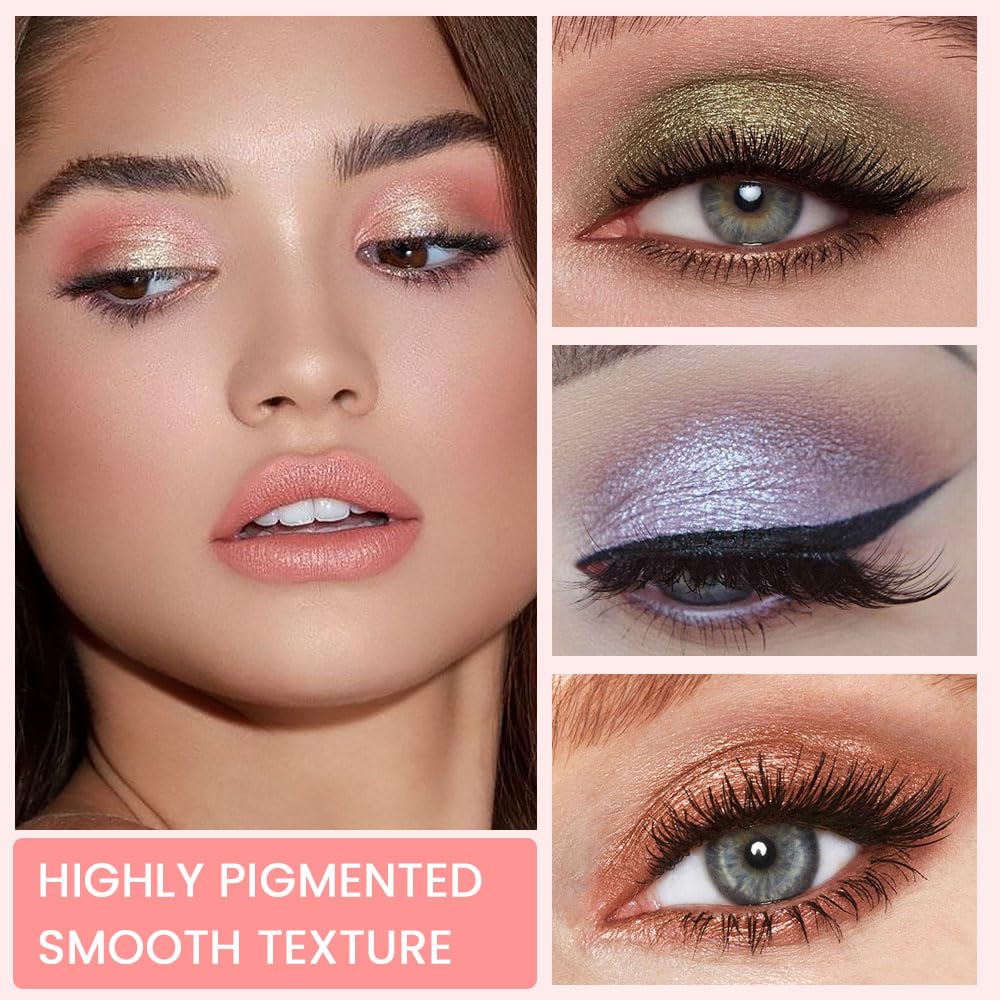 9 Colors Pink Pearl Gold Matte Shimmer Eyeshadow Palette for Eye Makeup,High Pigmented Brown Eye Shadow Primers Powder Palet de sombras de ojos-16#