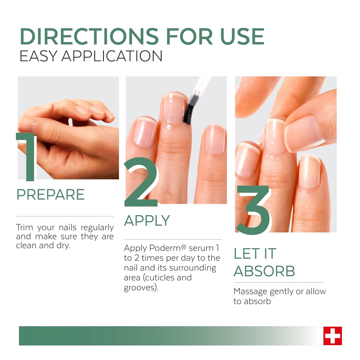 PODERM – 100% NATURAL NAIL REPAIR - Revitalizes Damaged and Split Nails with Hydrating & Exfoliating Formula – Effective Nail care : Also Acts as a Nail Strengthener for Damaged Nails – Swiss Made
