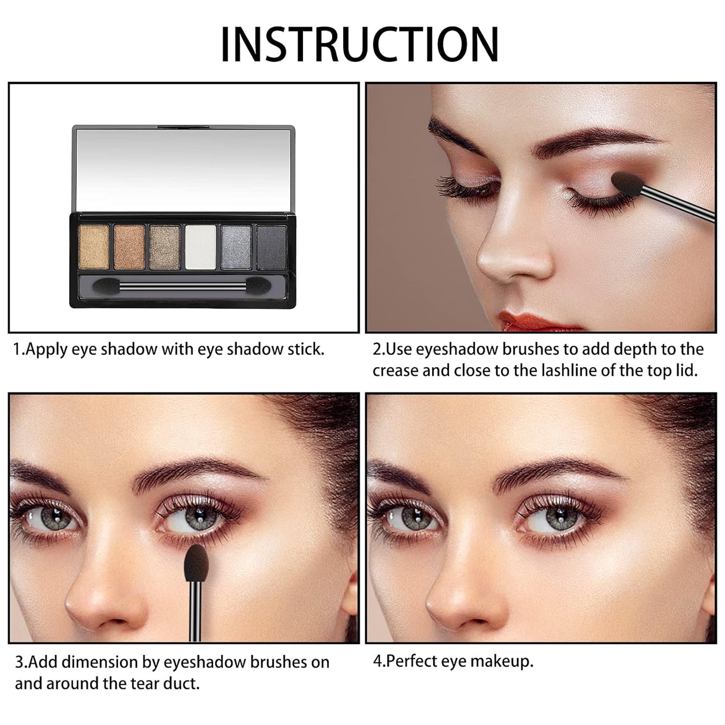 Ponpon 100Pcs Eyeshadow Applicators Dual Sides Eye Sponge Applicators Disposable Eyeshadow Brush for Girls Lady Women Makeup