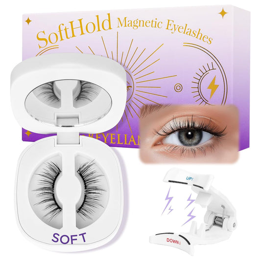 BEYELIAN Magnetic Eyelashes with Applicator Kit, Reusable Natural Look False Lashes, No Glue Needed Soft Magnetic Lashes for Eye Magnetic-102 (Lightweight & Comfortable)