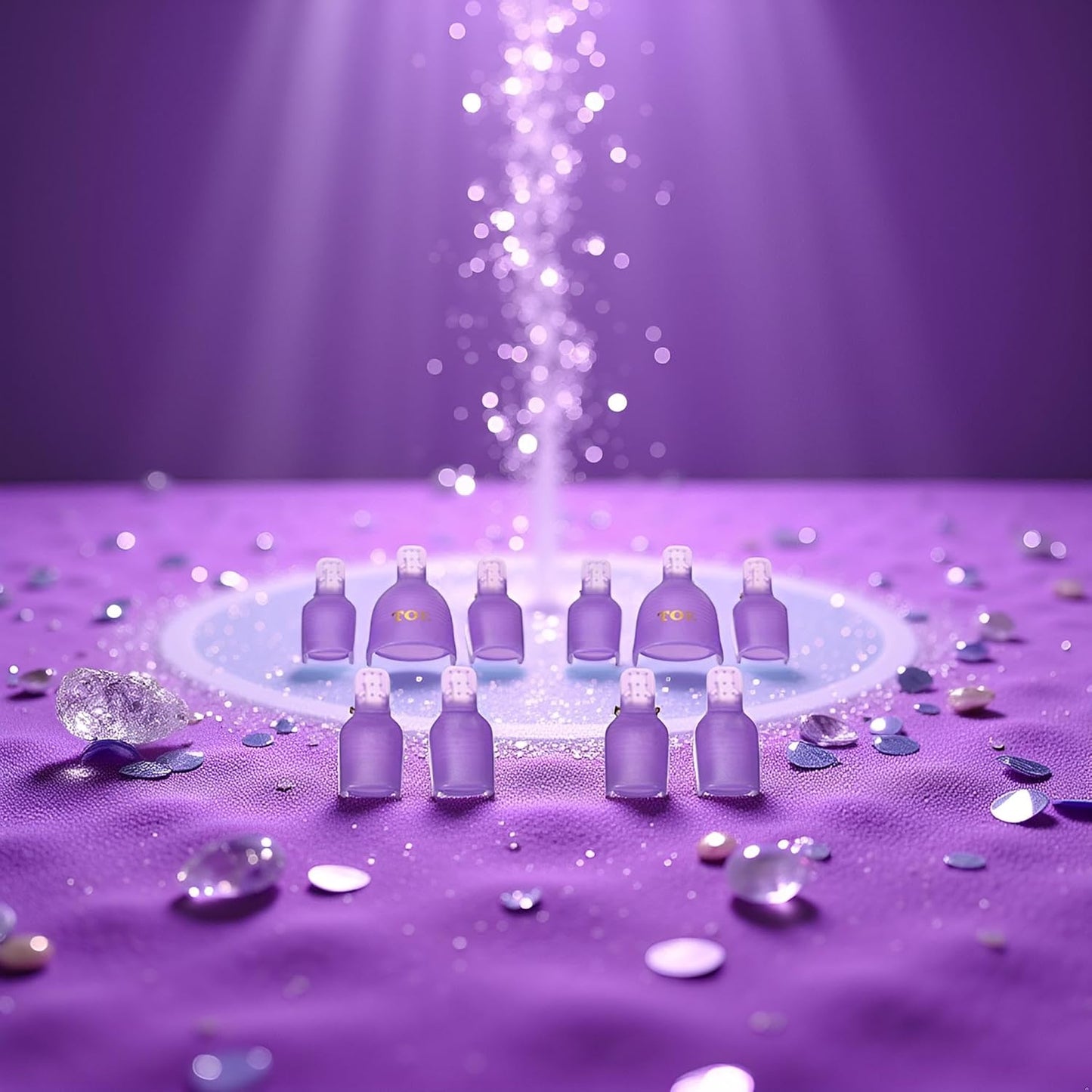 10Pcs Purple Useful Toenail Clips Nail Art Caps Soak Off UV Gel Clamp Remover Beauty Tool Sleek Nail Remover Clips With Anti-Slip Design Nail Polish Removers