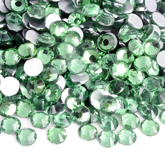 Flatback Rhinestones Round Gems for Nails Art and Crafts 4000Pcs SS6 2mm Glitter Crystals Stone DIY Bags Clothes Shoes (Light Green)