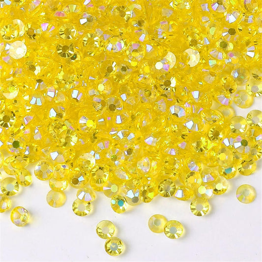 3000 Pieces SS6 2mm Flatback Rhinestones AB Clear Round Gems Crystals for Nail Art DIY Crafts Clothes Shoes Bags （Transparent Citrine AB）