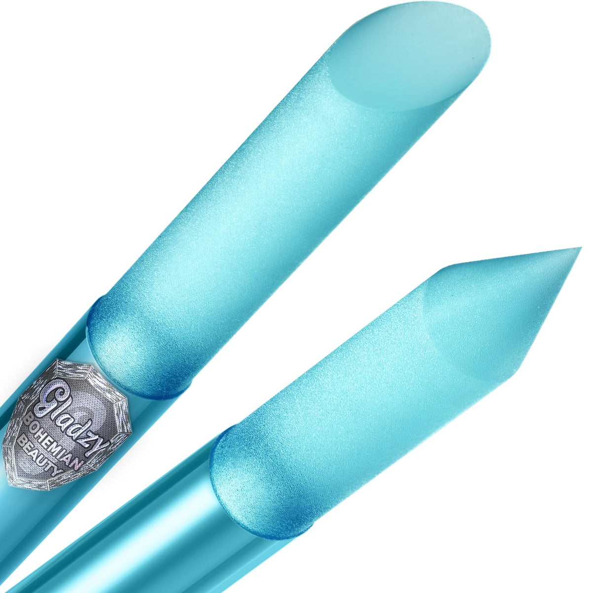 Glass Cuticle Pusher by GLADZY - Manicure Stick, Genuine Czech Quality, Professional Precision Filing Cuticle Remover, Abrasive Surface Never Wears Out
