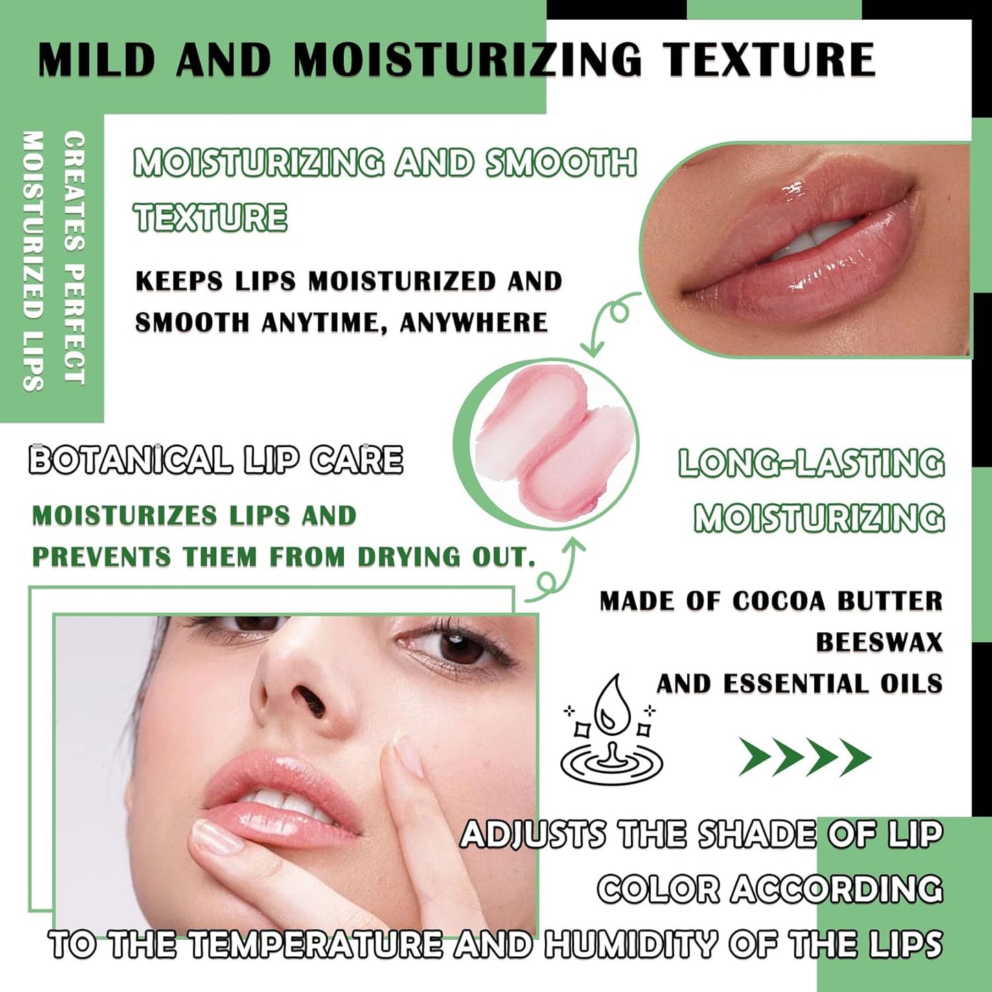 4PCS Aloe Vera Color Changing Lipstick,Temperature Color Change Lip Gloss Makeup Set,Waterproof Long Lasting Aloe Vera Tinted Lip Balm Moisturizer,Moisturizing PH Mood Magic Lipstick for Women