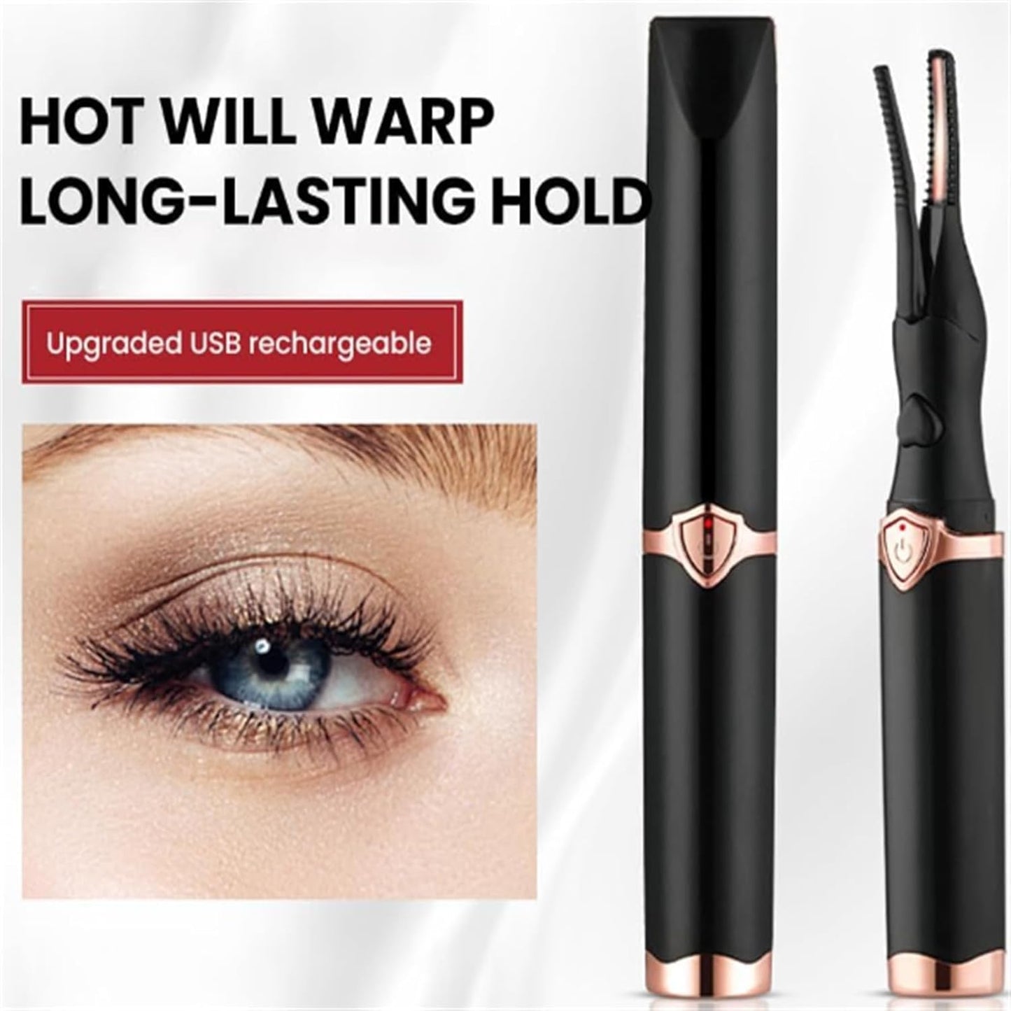 Caedralash Eyelash Curler, Electric Heated Eyelash Curler, Portable & Travel-Friendly, Smart Temperature Control